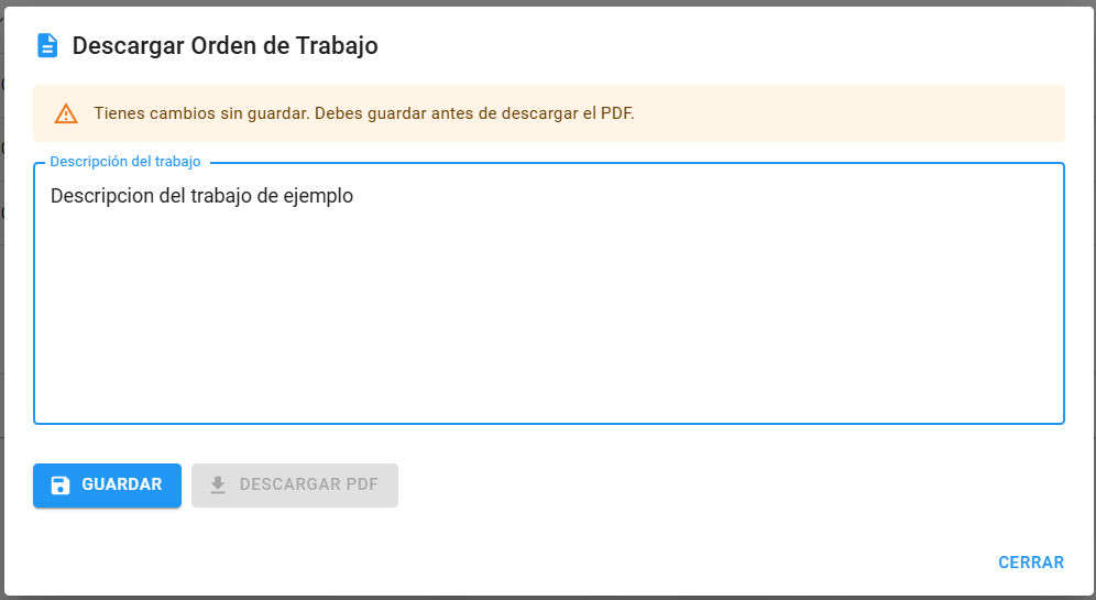 Descargar orden de trabajo