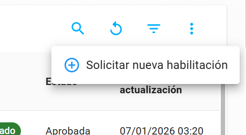 Solicitar nueva habilitación